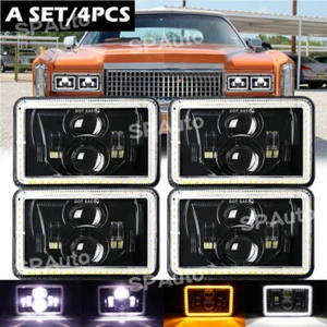 4PCS For Chevrolet El Camino 1982-1987 4x6" LED Headlights Hi/Lo Turn Signal DRL - Picture 1 of 11