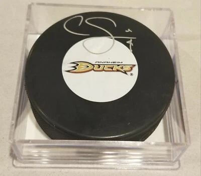 Disco de hockey autografiado Cam Fowler certificado de autenticidad de AJ  Foto 1 de 2