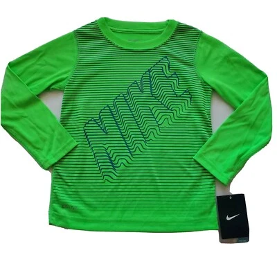 Nike Long Sleeved T Shirt, Boys Size 4, Green, Dri Fit, Gift, MP - Image 1 of 3