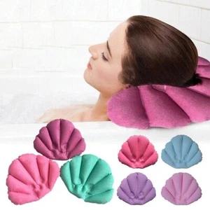 Waterproof Foam Bathtub Pillow Headrest Spa Suction Cushion Support Washable - Picture 1 of 6