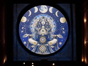 8-Inch Goddess Wall Art Moon Phase Decor Mystical Wooden Hanging Piece - Picture 1 of 8