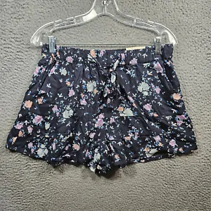 SO Goods For Life Woman Large Blue Shorts Floral Ruffle - Picture 1 of 11