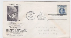 TurtlesTradingPost - Thomas G. Masaryk 1960 #1147 Artcraft FDC - Picture 1 of 1