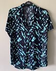 LADIES M&S SIZES 12 OR 14 BLACK MIX SOFT BLOUSE TOP FREE POST
