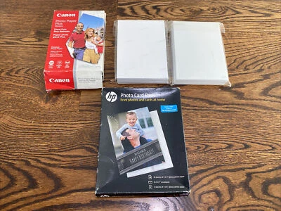 200+ Sheets Canon Photo Paper Plus Glossy 4"x6" PP101 Lot + HP Photo Card Pack - Image 1 of 4