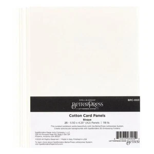 Spellbinders BetterPress Letterpress A2 Cotton Card Panels - Bisque (25/Sheets) - Picture 1 of 2