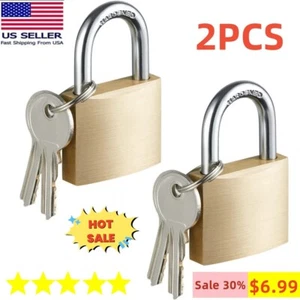 2Pcs Small Locks with Keys, Mini Padlock for Luggage Lock, Backpack Locker - Picture 1 of 20