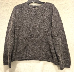 J. Crew gray Cropped textured Wool Nylon Cashmere pullover sweater ladies Large - Picture 1 of 3