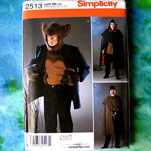 Simplicity 2513 Modello Costume Warewolf Mantelli Modello Cucire XS-M Vintage - Foto 1 di 1