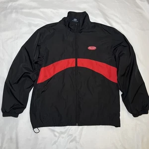 Vintage Peterbilt Trucks Jacket Men M Black Red Windbreaker Lightweight Full Zip - Picture 1 of 8