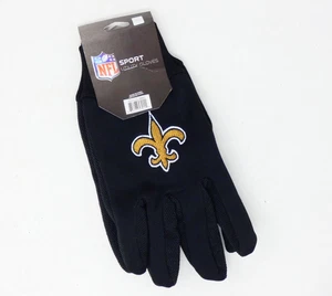 New Orleans Saints Black Embroidered Team Logo NFL Sport Utility Work Gloves - Picture 1 of 4