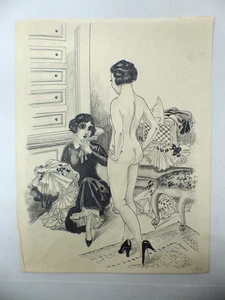 Erotische Tuschezeichnung wohl Gerhard Windisch Alphonse Friaux Milewsky Nr 1110 - Bild 1 von 4