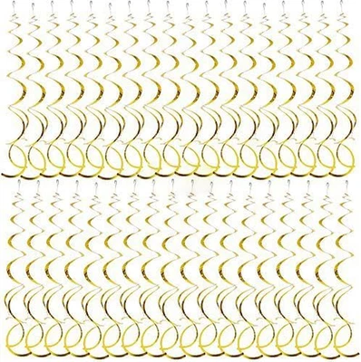 (L: 65Cm) 36 Stück Spiralen Girlande Hochzeit Hängende Spiralen Girlande Banner  - Bild 1 von 4