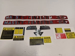 Aufkleber Set Traktor Aufkleber Sticker mit Warnset passend für Massey Ferguson 65 - Bild 1 von 2