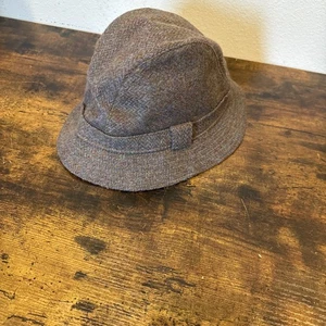 Cappello Harris tweed multicolore tessuto a mano 100% lana scozzese 6 3/4'' - Foto 1 di 8