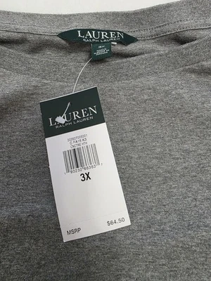 Camisa Ralph Lauren Para Hombre Cuello Redondo Gris Manga Larga Talla 3XL Nueva con Etiquetas  Foto 1 de 4