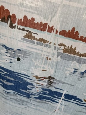 Простыня для водяной кровати винтаж 1980-е King 78 x 88 парусник облегающая и сшитая сверху - Изображение 1 из 4