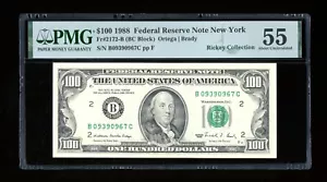 DBR 1988 $100 FRN New York Fr. 2172-B PMG 55 Serial B09390967C - Picture 1 of 2
