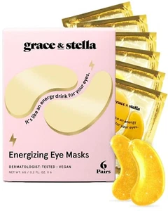 Grace & Stella Under Eye Mask Dark Circles, Eye Patches, (6 Pairs, Gold) - Picture 1 of 1
