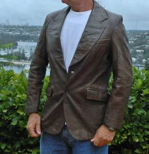 VINTAGE House of Sears 1960s-70s Original Rocker Rugged Sexy Man Leather Jacket - Picture 1 of 4