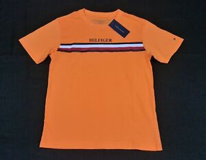 Tommy Hilfiger  Boys Youth Size cotton Tee classic Logo  orange