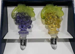 Mikasa - Two Lead Crystal Bottle Stoppers Chablis Grapes - Boxed - Picture 1 of 16