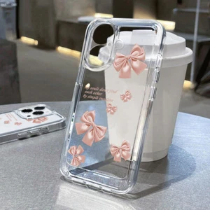 Phone Case For iPhone 16 Pro Max 15 14 13 12 11 7 8 XS Cute Bow Clear Soft Cover - Picture 1 of 17