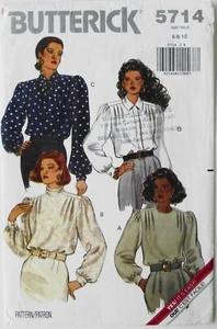 Butterick 5714 Misses Blouses Sewing Pattern Sz 6-8-10 - Picture 1 of 1
