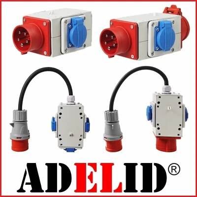 Adapter Stromverteiler Kraftstrom Baustrom Verteiler CEE 3 x 400V 32A 16A IP 44 - Bild 1 von 4