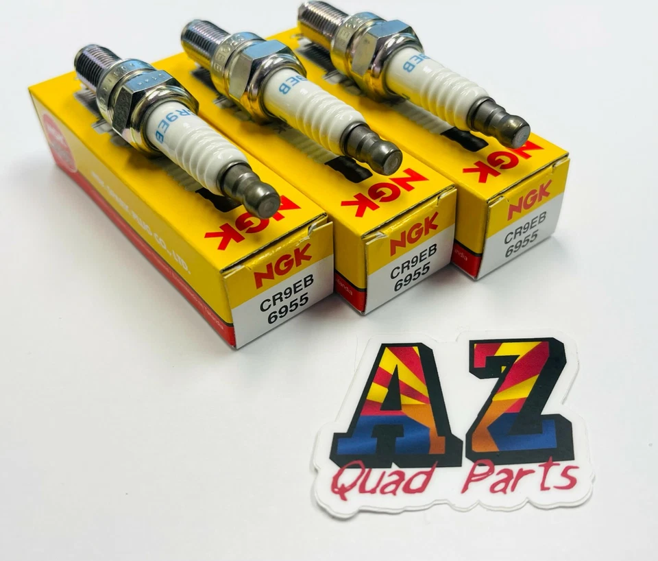 Set Of 3 NGK 6955 Spark Plugs CR9EB Yamaha YXZ1000R YXZ 1000R Head Kit - Image 1 of 1