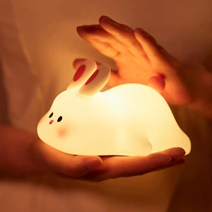 Night Light for Kids, Bunny Lamp Decor, Kids NightLight with 30-Min Timer, Cute - Picture 1 of 8