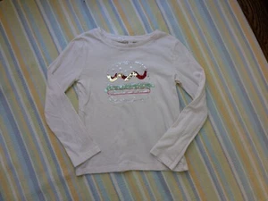 GAP sequin hamburger long sleeve tee Small 6/7 - Picture 1 of 6
