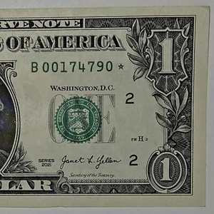 United States RARE $1 Bill Star Note Series 2021 B00174790* (B238) -SHIPS FREE - Picture 1 of 4