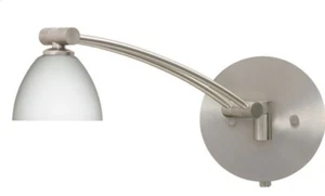 BESA LIGHTING Divi 1WW 13 inch 50 watt Satin Nickel Swing Arm Sconce Wall Light - Picture 1 of 5