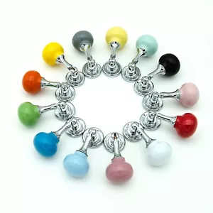 MFYS Colorful Cabinet Pull knob Ceramic Dresser Knob Nursery Room Candy Ball - Picture 1 of 12