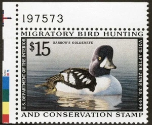 US Sc RW65 Multicolor $15.00 1998 MNH OG Plt No. Sngl Duck Hunting Permit Stamp - Picture 1 of 1
