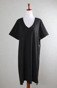 UNIVERSAL STANDARD NWT $75 Casual Solid Black Tesino Tee Dress Size Small - Picture 1 of 6