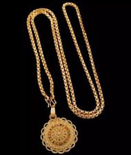 Traditional Wedding Gold Chain Pendent Bollywood Indian Necklace Ethnic Jewelry