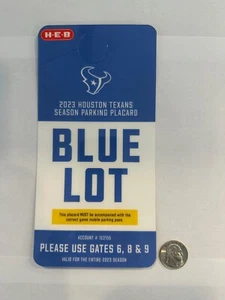 NFL Houston Texans 2023 BLUE Parking lot Placard - Picture 1 of 1
