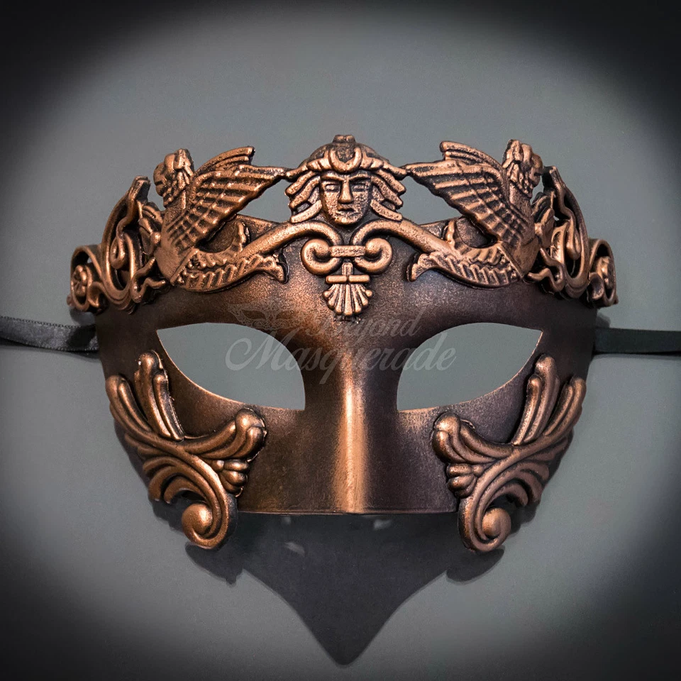 Roman Masquerade Mask, Men's Masquerade Mask, Greek Mardi Gras Venetian Mask - Image 1 of 1