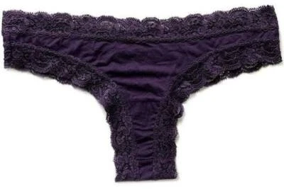 FLEUR'T FOREVER TANGA PANTY M/L DULCE PÚRPURA UVA ENCAJE RIBETE NUEVO Foto 1 de 4