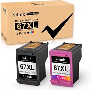 67XL 67 XL Black & Color Ink Compatible for HP Deskjet Plus 4140 4152 4155 4158