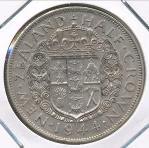 New Zealand 1944 1/2 Crown George VI (Silver) (E28162) - Picture 1 of 3
