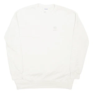 REEBOK Mesh Sweatshirt Cream Womens XS - Picture 1 of 6