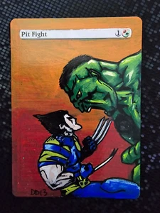 Bemalter MtG Pit Fight Wolverine Hulk Altered Full Art Magic Commander cEDH Schön! - Bild 1 von 2