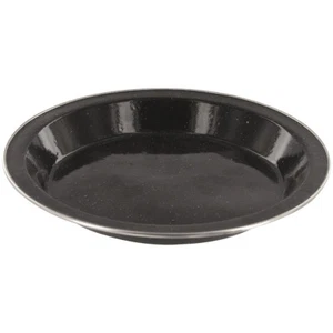 HIGHLANDER LARGE DELUXE ENAMEL PLATE CAMPING STAINLESS STEEL DINNER PLATE BLACK - Picture 1 of 1