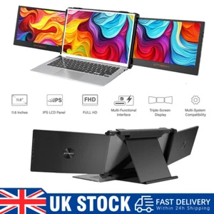11.6 inch Portable Triple Screen Monitor 1080P HDMI Laptop Dual Monitor Extender - Picture 1 of 14