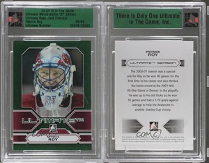 2012-13 ITG Ultimate Memorabilia 12th Edition Emerald /60 Patrick Roy HOF