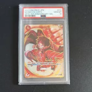 PSA10 Luffy ST01-012 1st Anniversary with Signature Oda One Piece Card - Picture 1 of 2