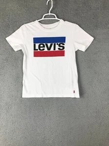 Levis Boys Short Sleeve Crew Neck White T Shirt Size Med 10/12 - Picture 1 of 7